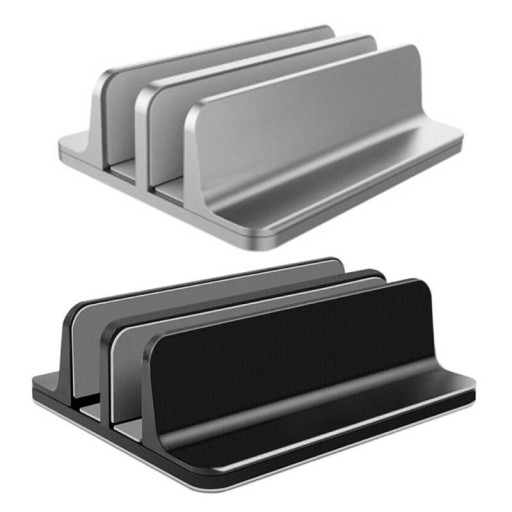 Podwójny Aluminiowy SREBRNY Stojak VAZIO Laptop MacBook 2 SLOTY (N17-2-S)