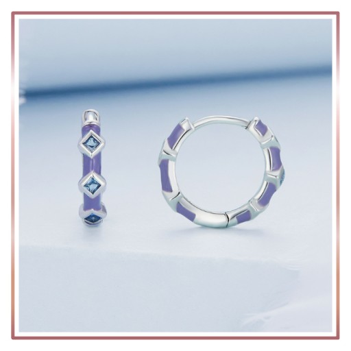 Серебряные серьги SHINY PURPLE HOOPS S925