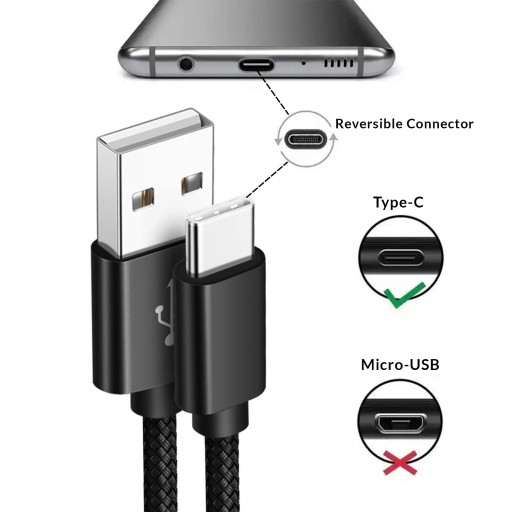 Кабель USB Type-C Quick Charge 3.0 Быстрая зарядка с оплеткой USB-A USB-C 1 м