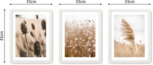 БОХО 3 изображения 43х53 БЕЖЕВАЯ ПРИРОДА IKEA Рамка №14