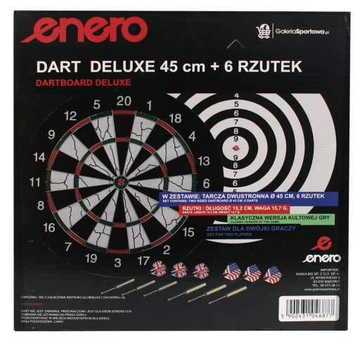 Enero DART kartonowy OUTDOOR dwustronny 45 cm + 6 rzutek