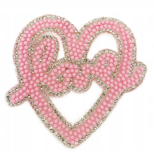 НАШИВКА Thermo Iron-on Стразы Love Heart