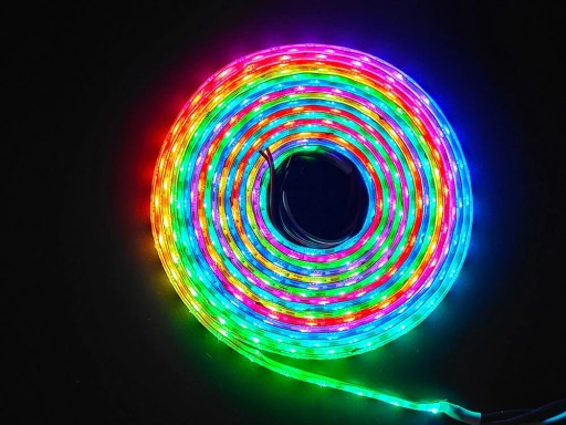 Светодиодная лента RGB 5M DIGITAL WS2811 IP67 30+IC ЭФФЕКТ РАДУГИ 14Вт/м ВОДОНЕПРОНИЦАЕМАЯ