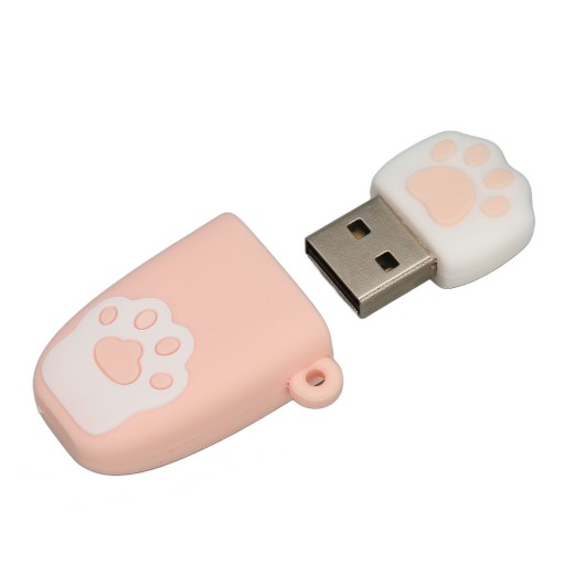 Флэш-накопитель в форме кошки, 128 ГБ, с вибрацией, USB 2.0, портативный, розовый
