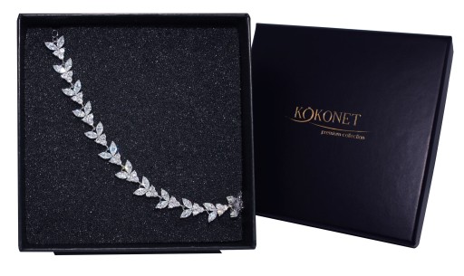 Серебряный свадебный браслет с цирконами SWAROVSKI