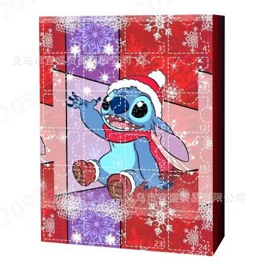 Игрушки Disney Stitch Рождественский адвент-календарь, игрушка на 24 дня, детская слепая коробка для дома