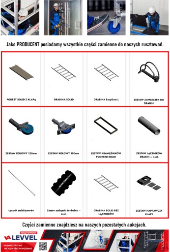 LEVVEL SOLID Передвижные алюминиевые леса высотой 7,3 м