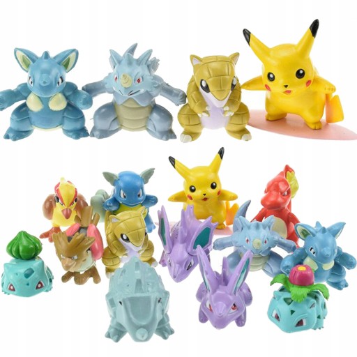 БОЛЬШОЙ НАБОР ФИГУРОК POKEMON GO, 24 ФИГУРКИ ПИКАЧУ.