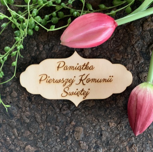 Tabliczka z napisem pamiątka komunii click it 12cm
