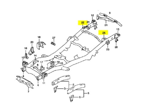 Кронштейн рессоры задней рамы Suzuki Jimny 57880-81A00