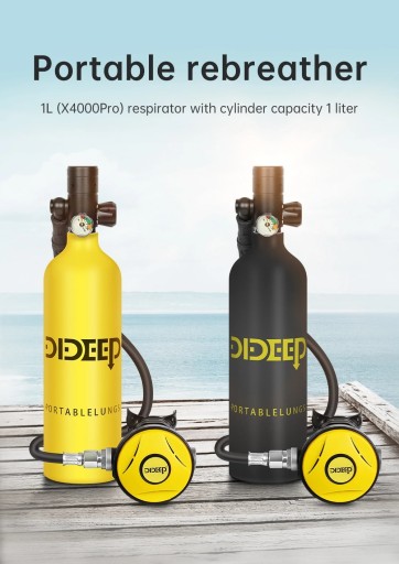 Набор для дайвинга DIDEEP X4000Pro 1L кислородный баллон + сумка + очки