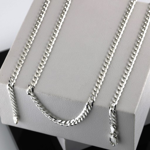Męski Łańcuszek, Pancerka Diamentowana 60 cm 3,8 mm Srebro 925 plus Gratis