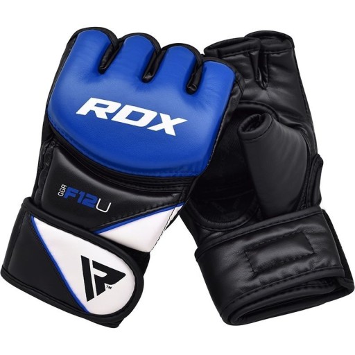 RDX Rękawice do MMA grapplingowe GGRF-12 Niebieskie M