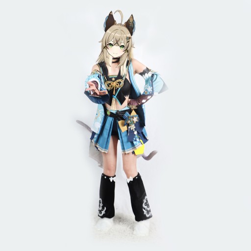 Sweet Genshin Impact Kirara Косплей Костюм Парик Хвост