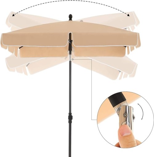 PARASOL OGRODOWY PLAŻOWY TARASOWY beże i brązy 200 x 240 cm