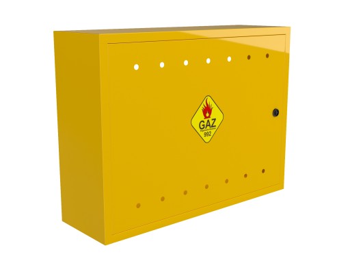 SKRZYNKA GAZOWA SZAFKA 60x80x25 ŻÓŁTA Z PLECAMI