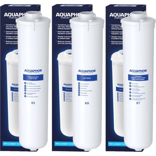 Zestaw wkładów do filtra wody Aquaphor Kryształ H 3 szt. (K3, K4 (KH), K7)