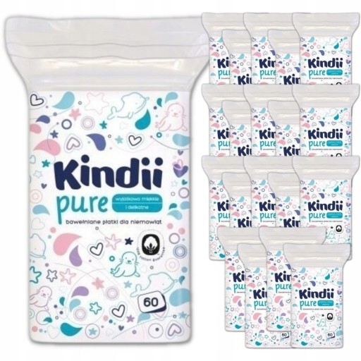 Ватные диски Kindii Cleanic Baby для младенцев и детей, косметические