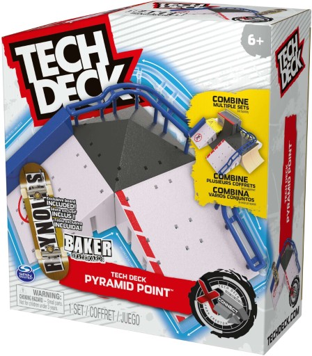 TECH DECK RAMPA PYRAMID POINT BAKER DESKOROLKA FINGERBOARD + NAKLEJKI