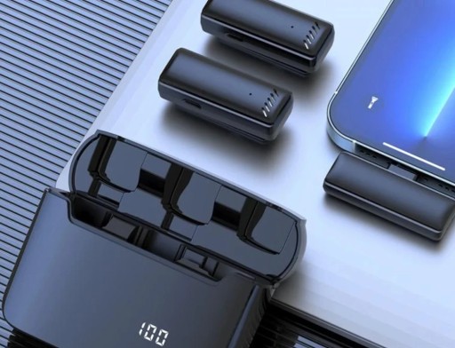 2 беспроводных петличных микрофона Spacetronik в футляре USB-C, черные