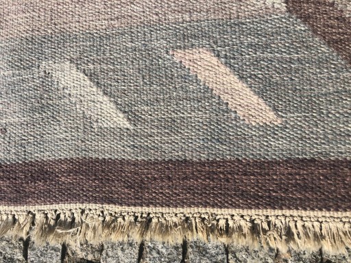 RĘCZNY DYWAN KILIM ART DECO Z WEŁNY 205x140 cm