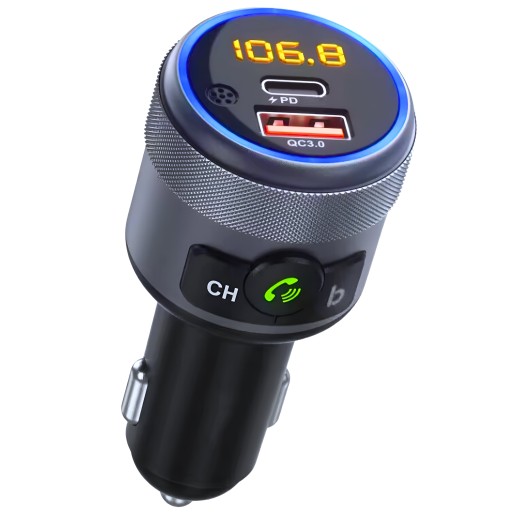 FM-ПЕРЕДАТЧИК BLUETOOTH, 2 порта USB QC 3.0 PD, 42 Вт, ЗАРЯДНОЕ УСТРОЙСТВО ДЛЯ БЫСТРОГО АУДИО, MP3, BT