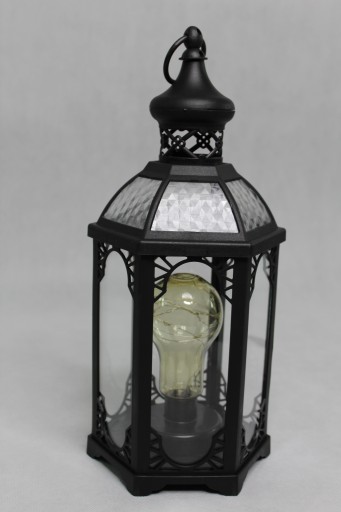 LAMPION Z ŻARÓWKĄ DIODY LED-KAPLICZKA-CZARNA