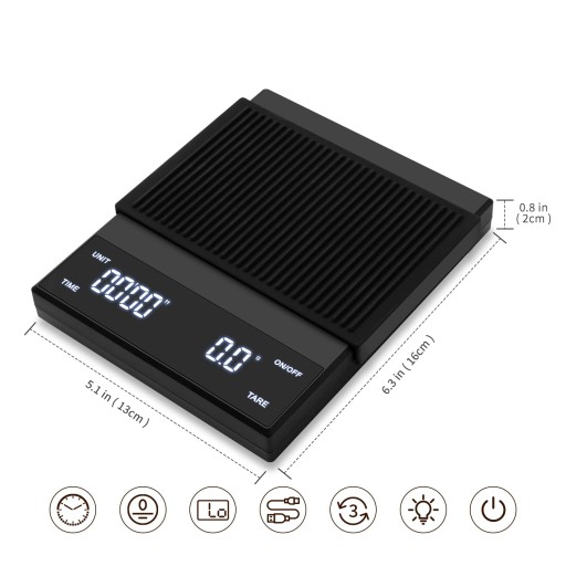 ТОЧНЫЕ КУХОННЫЕ ВЕСЫ ДЛЯ КОФЕ ВЕСЫ ДЛЯ ЭСПРЕССО 3 КГ/0,1 Г G, ML, OZ LED