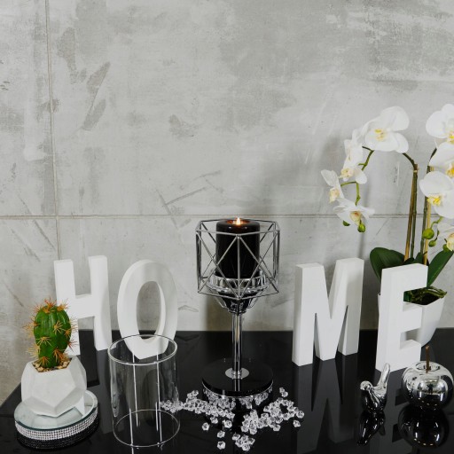 Подсвечник Glamour Lantern Chrome Silver кристалл