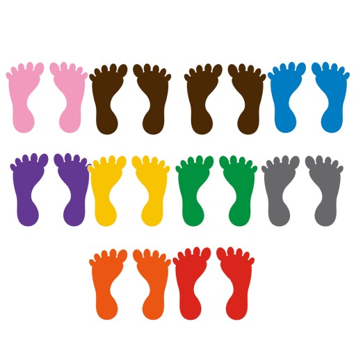 Color Stickers Footprint Floor Colored