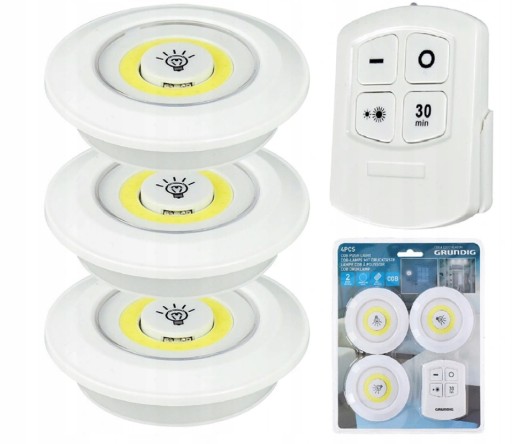 LAMPKA LED BEZPRZEWODOWA NA BATERIE 3 SZT PILOT