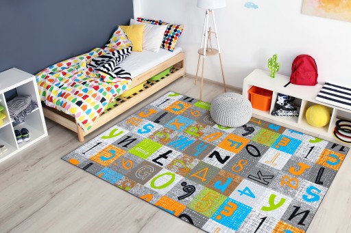 DYWAN DZIECIĘCY 100x300 cm LITERKI CYFERKI @109149