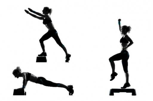 Модульная платформа Step для упражнений, фитнеса, аэробики, 2 ступени, прочная