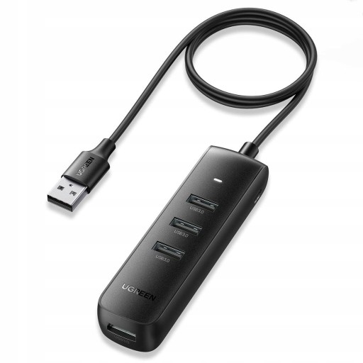 UGREEN АДАПТЕР КОНЦЕНТР 4 В 1 USB РАЗВЕТВИТЕЛЬ НА 4X USB-A 3.0 5 ГБ/С С КАБЕЛЕМ ДЛИНОЙ 1 М