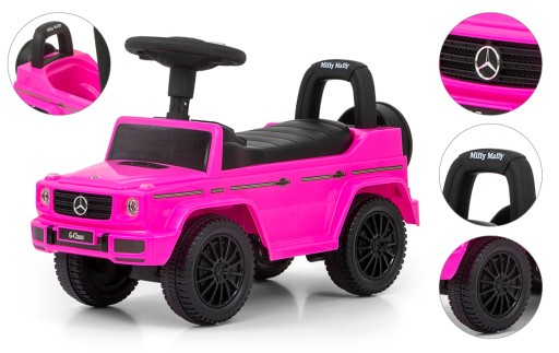 Автомобильная коляска для детей MERCEDES G розовая Milly Mally