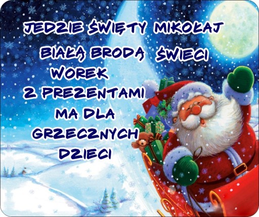 PODKŁADKA POD MYSZKĘ NA BIURKO MYSZ PREZENT ŚWIĄTECZNY MIKOŁAJA ŚWIĘTA Ś1