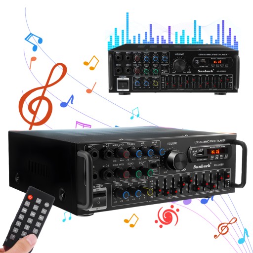 ПРИЕМНИК 2000 Вт BLUETOOTH USB СТЕРЕОУСИЛИТЕЛЬ FM-радио MP3 220 В / 12 В