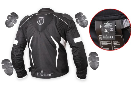 HUSAR RAPID GP WHITE мужская текстильная мотокуртка с горбинкой