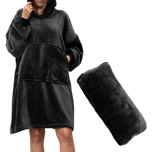 ЧЕРНАЯ СВИТШОТ С КАПЮШОНОМ SOFT BLANKET OVERSIZE