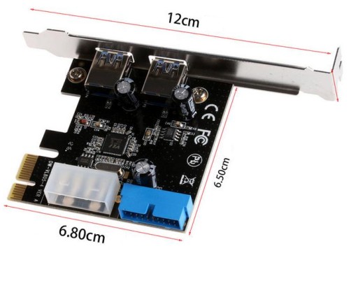 Контроллер PCI-E 2x USB 3.0 19-контактный Molex 4-контактный