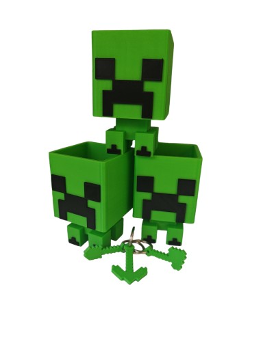 Minecraft organizer na kredki pojemnik creeper na biurko dziecka gratis