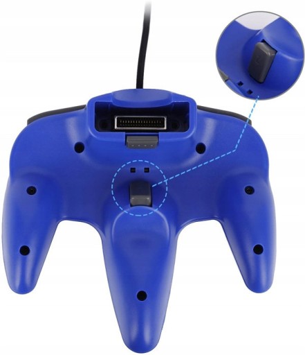 2 sztuk Retro kontroler Nintendo 64 N64,niebieski