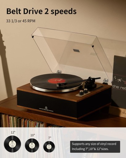 Виниловый проигрыватель Angles Horn Bluetooth HiFi с динамиками AT-3600L