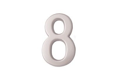 Номер 8, самоклейка, 5 см, хром + сатиновый лак