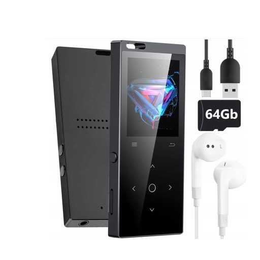 MP4 WALKMAN PLAYER BLUETOOTH 64 ГБ ЖК-дисплей С НАУШНИКАМИ