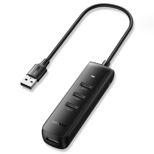 UGREEN АДАПТЕР КОНЦЕНТР 4 В 1 USB РАЗВЕТВИТЕЛЬ НА 4X USB-A 3.0 5 ГБ/С С КАБЕЛЕМ ДЛИНОЙ 1 М