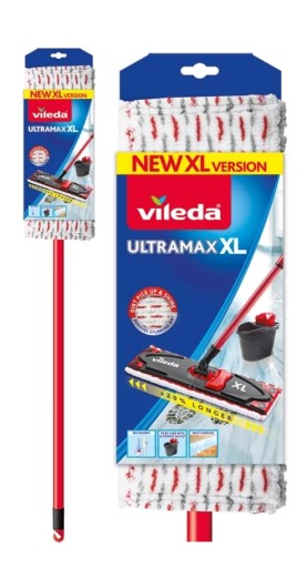 Швабра Ultramax XL, плоская телескопическая палка Vileda 42 см