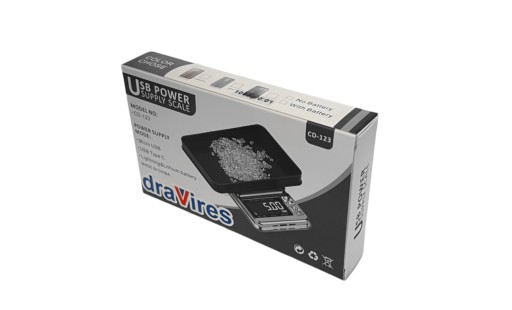 Весы draVires 1 кг 0,01 г 1000 г электронные украшения + наклейка