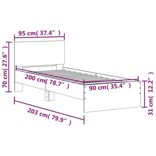 Рама без регулировки VidaXL 60x200