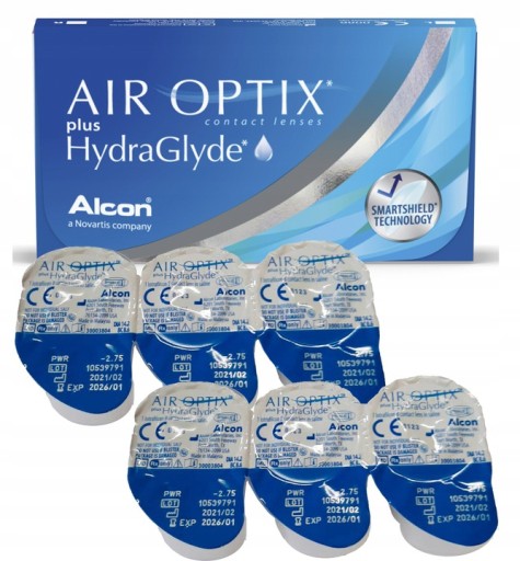 КОНТАКТНЫЕ ЛИНЗЫ AIR OPTIX PLUS HYDRAGLYDE 6 ШТ. ЕЖЕМЕСЯЧНО СИЛА -2,25